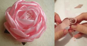 Como fazer uma rosa de fita de cetim – com vídeo