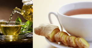 Receitas de chá verde e de chá de gengibre para emagrecer