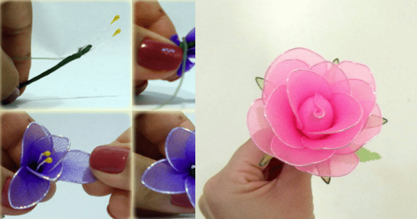 Flores de meia de seda – Passo a passo com vídeo - Arteblog