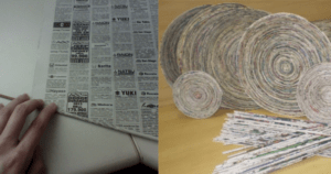 Como fazer descanso de panela e copo com jornal