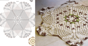 Tapete de crochê com flores – Passo a passo com gráfico