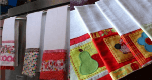 Como decorar panos de prato e toalhas com patchwork