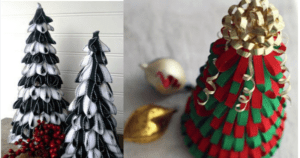 Árvore de Natal feita com fitas – Passo a passo