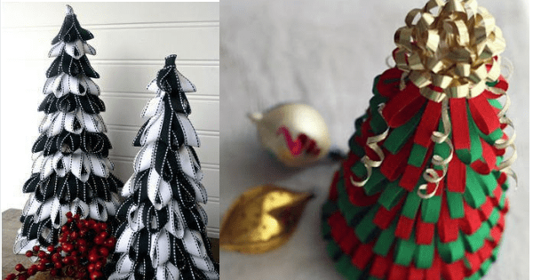 Árvore de Natal feita com fitas - Passo a passo - Arteblog