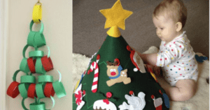 Enfeite natalino de porta para fazer com crianças – Passo a passo