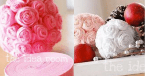 Decoração com rosas de papel crepom – Passo a passo