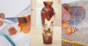 Vaso de vidro com colagem e decoupage – Passo a passo da Corfix