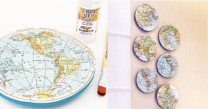 Prato decorativo para parede – Mapa Mundi