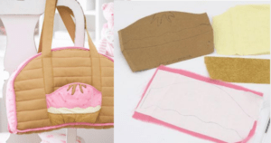 Bolsa de bebê de patchwork – Decoração de quarto de bebê com cupcakes