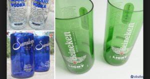Como fazer copos e vasos cortando garrafas de vidro em casa