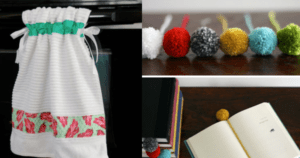 Boas idéias – toalha para fogão, cartões e marcador de página
