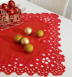 Centro de mesa natalino com crochê e tecido – Passo a passo
