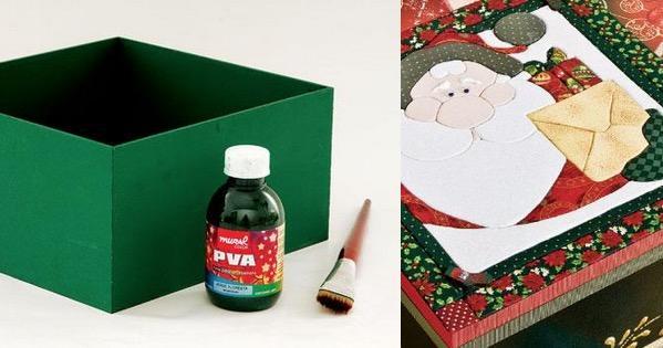 Caixa de Natal decorada para presente - Arteblog