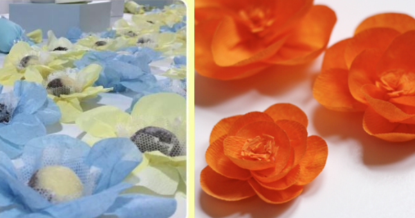 Como fazer forminhas tipo florzinhas de papel crepom para colocar docinhos  de festas - Arteblog